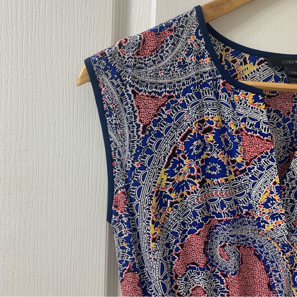 J. Crew Women's Petite 00P Silk Paisley Mini Dress - Picture 6 of 15